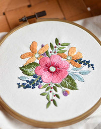 Handmade DIY Embroidery Flowers Material Kit(including materials )