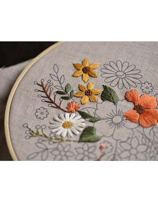 Handmade DIY Embroidery Flowers kit for Beginner(Including Materials)
