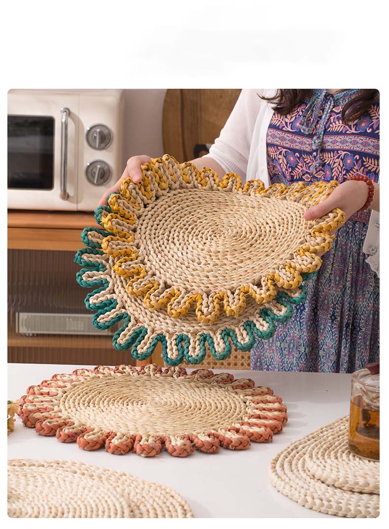 Handmade Weaving Anti-Scalding Straw Placemat (PACK OF 2)