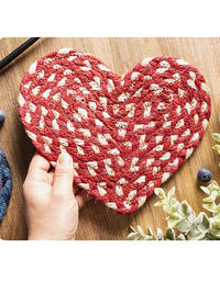 Heart Shape Handmade Woven Tablemat Potholders