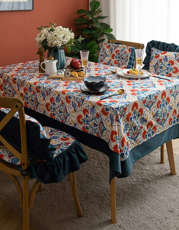 Morocco Style Flower Print Tablecloth