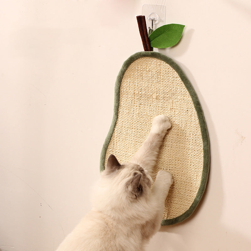 Alfombrilla para rascar para gatos colgante en forma de pera de sisal natural