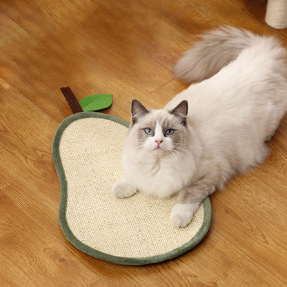 Alfombrilla para rascar para gatos colgante en forma de pera de sisal natural