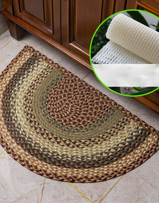 Non-slip Absorbent Semi-circle Woven Doorway Carpet
