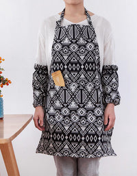 Nordic Black White Apron with Sleeve Covers