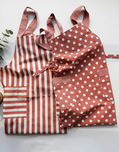 Nordic Pure Cotton Striped Polka Dots Cooking Apron