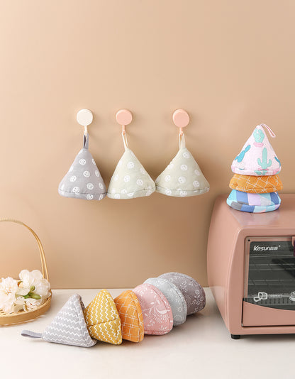 Cotton Linen Cute Anti-scalding Triangle Pot Handle Cap (1 PAIR)