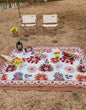 Pastoral Flower Pattern Tassel Picnic Blanket