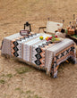 Ethnic Style Geometric Pattern Bohemian Tassel Picnic Blanket