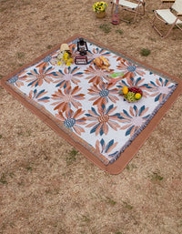 Pastoral Flower Pattern Tassel Picnic Blanket