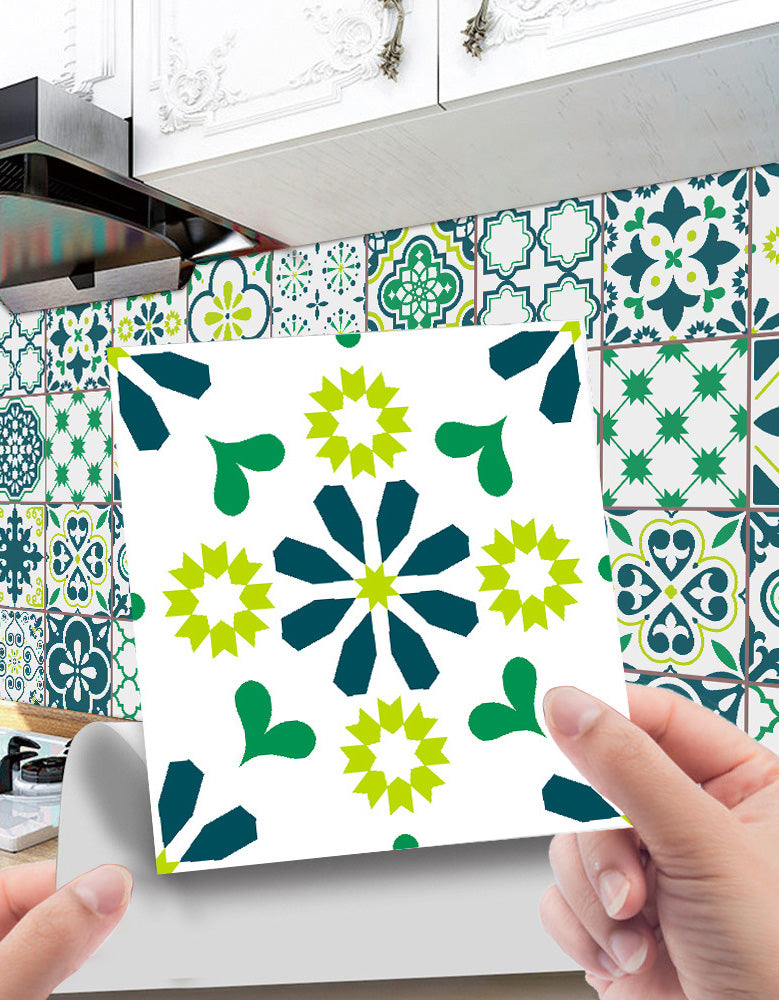 24 PCS Green Self-Adhesive Waterproof DIY Wall Sticker