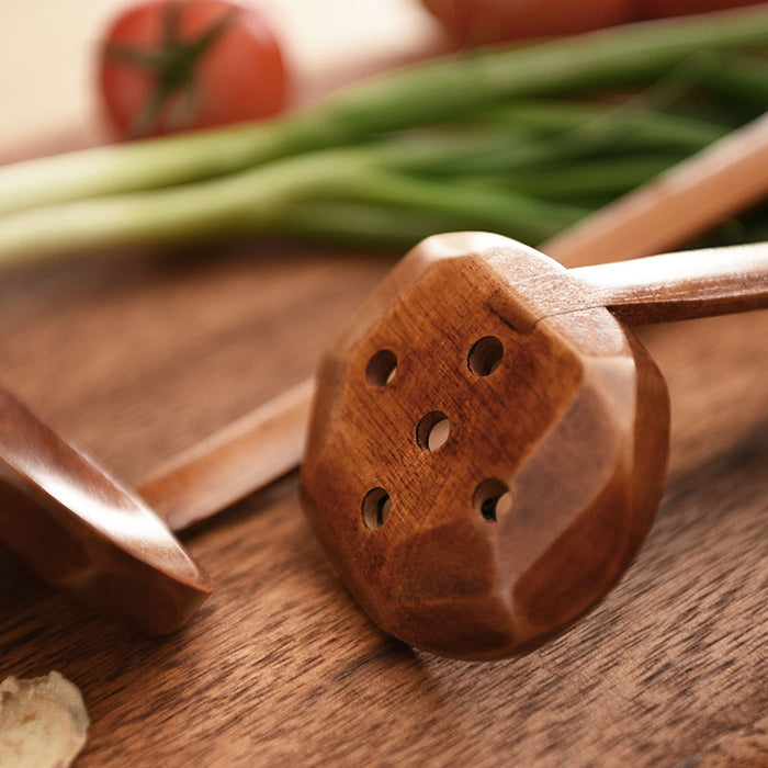 Solid Wood Bamboo Colander Spoon for Kitchen