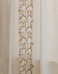 Tassel Edging Chinese Style Central Embroidery Curtain