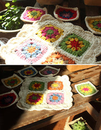 Vintage Crochet Flower Placemats & Coasters Set (7PCS)