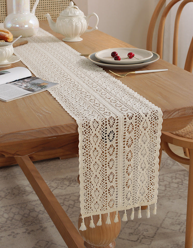 Vintage Lace Crochet Hollow Table Runner