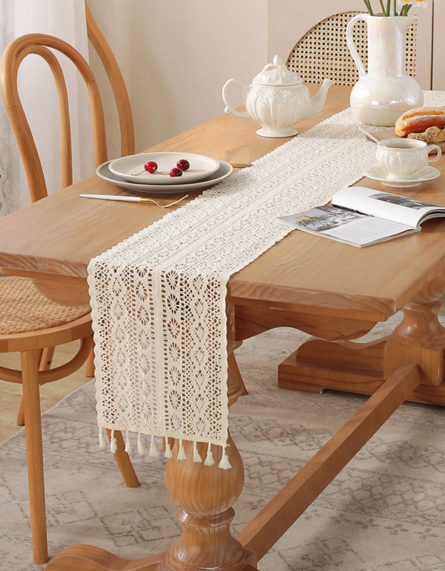 Vintage Lace Crochet Hollow Table Runner