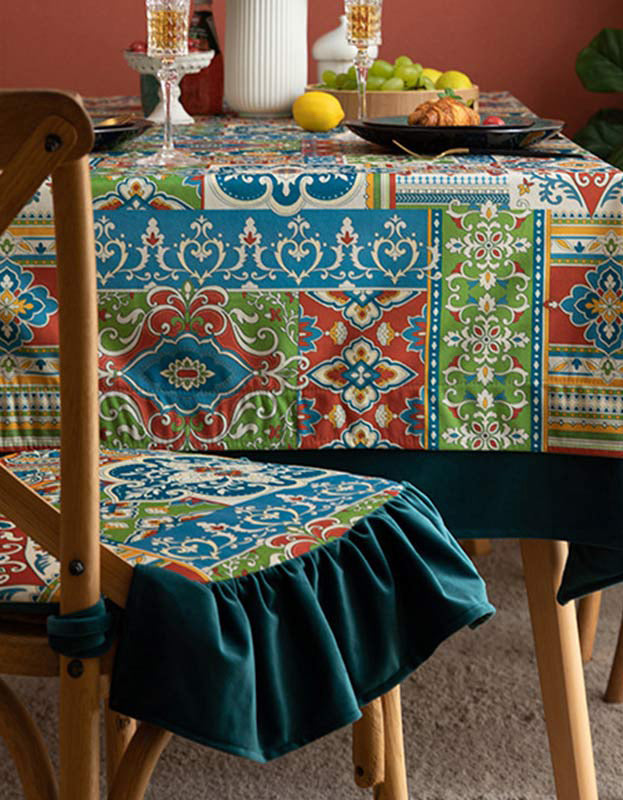 Vintage Morocco Style Mixed Pattern Tablecloth