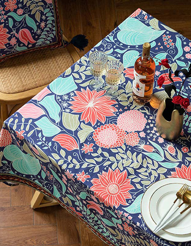 Vintage  Rustic Flower Tablecloth