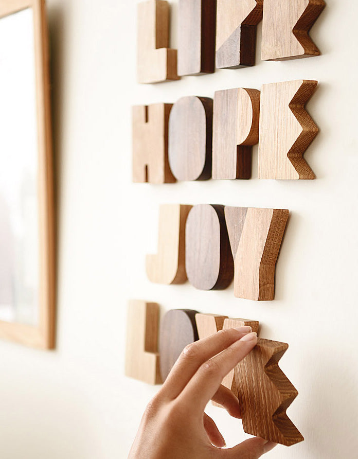 Wood House Letters A-T Wall Decoration