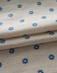 Cotton Linen Daisy Print Tassel Curtains